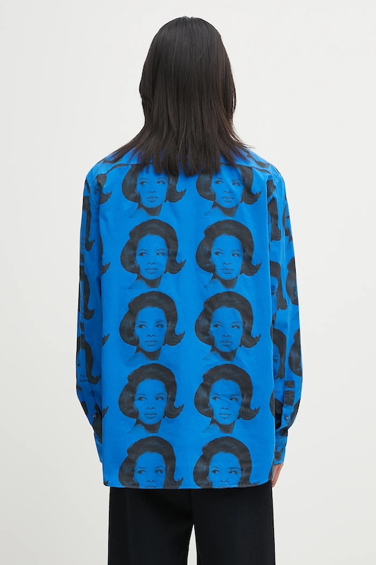 Odzież Wales Bonner koszula bawełniana Selah Shirt MA25SH05.CO11.599 niebieski