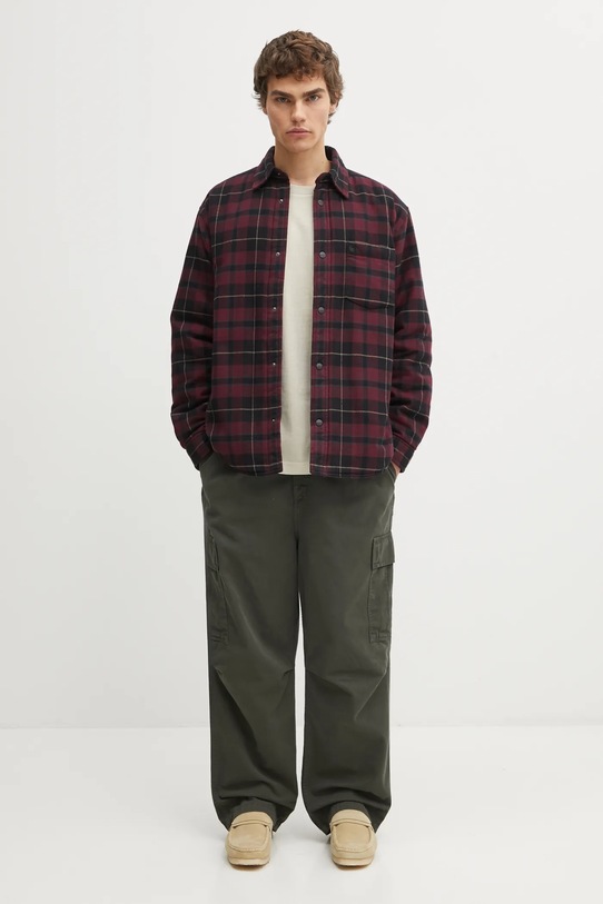 Carhartt WIP kurtka koszulowa Gargan Shirt Jac I035322.35YXX bordowy