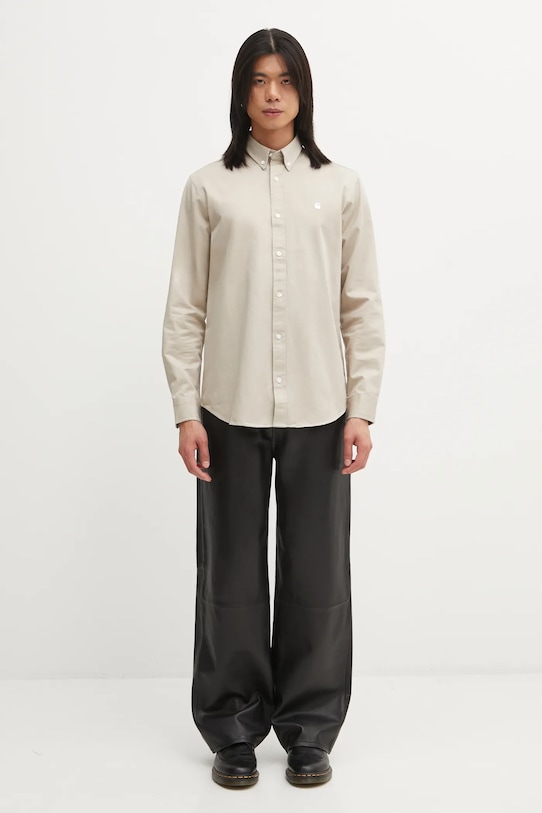 Carhartt WIP koszula bawełniana L/S Madison Shirt I023339.2V4XX beżowy