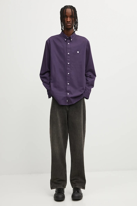 Carhartt WIP cotton shirt L/S Madison Shirt I023339.39FXX violet