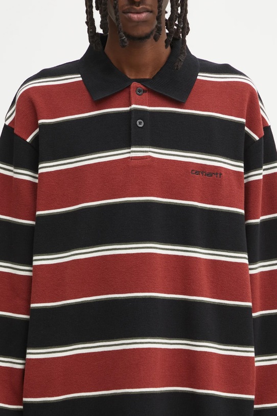 Carhartt WIP longsleeve bawełniany L/S Malone Rugby Shirt czerwony I035313.37UXX
