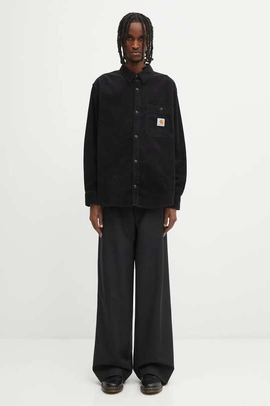 Carhartt WIP koszula sztruksowa L/S Flint Shirt I035837.89XX czarny