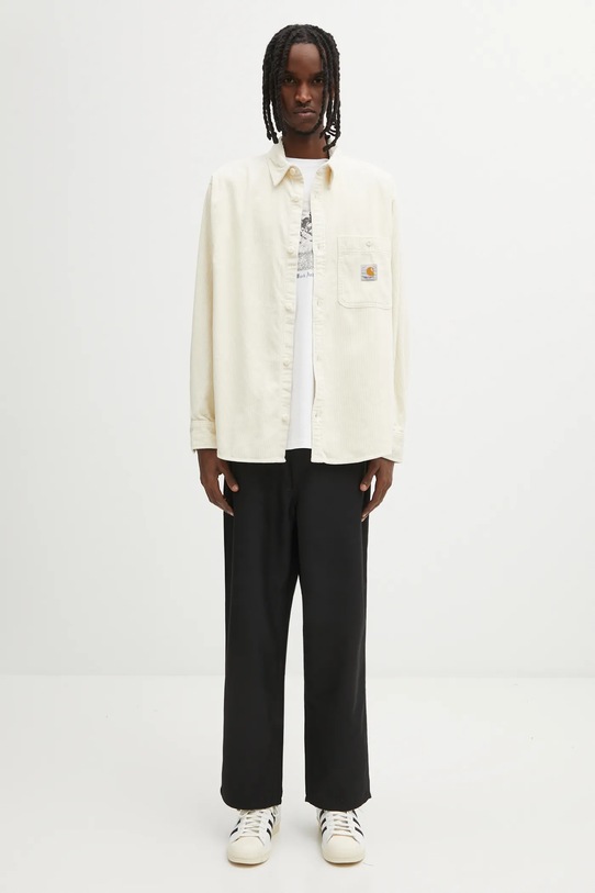 Carhartt WIP koszula sztruksowa L/S Flint Shirt I035837.1NGXX beżowy