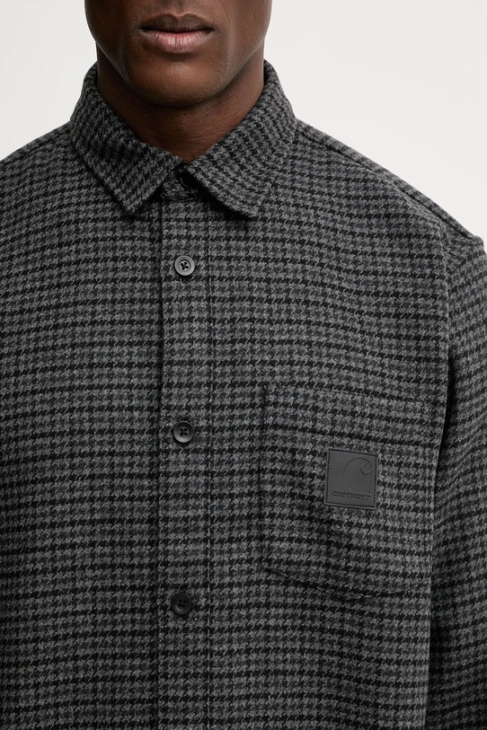 Carhartt WIP koszula z dodatkiem wełny L/S Lowis Shirt szary I035328.35LXX