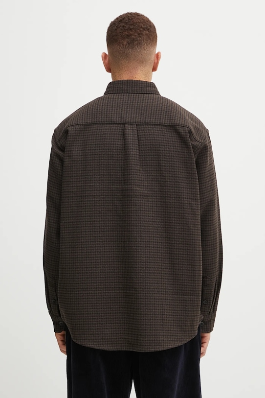 Oblečení Košile s příměsí vlny Carhartt WIP L/S Lowis Shirt I035328.35MXX hnědá