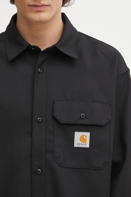 Košile s příměsí vlny Carhartt WIP L/S Ray Shirt černá I035626.8901