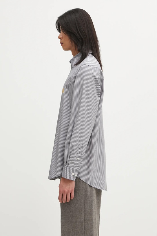 Aries koszula bawełniana Stripe Poplin Classic AR4010104 szary AW25