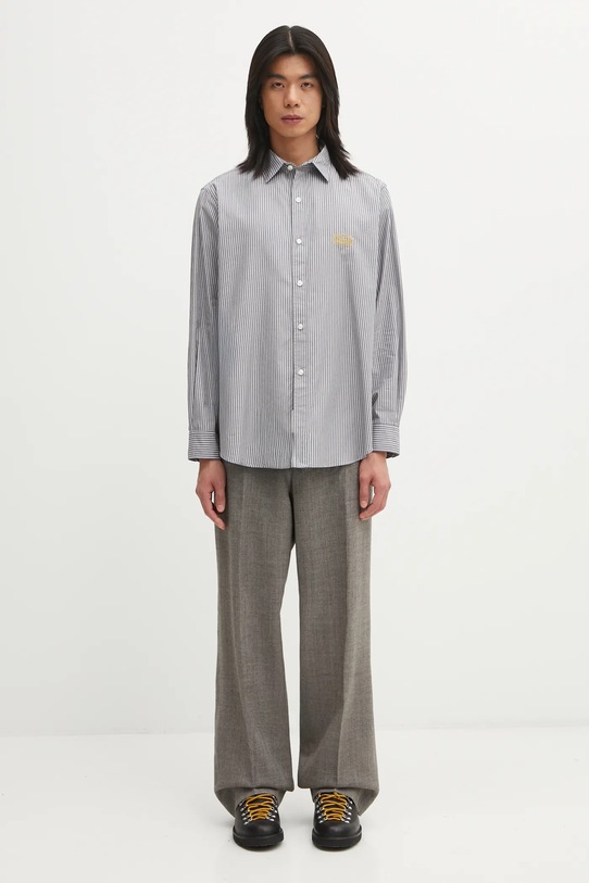 Aries koszula bawełniana Stripe Poplin Classic AR4010104 szary