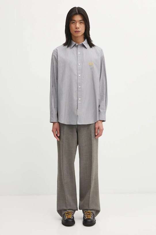 Aries koszula bawełniana Stripe Poplin Classic AR4010104 szary