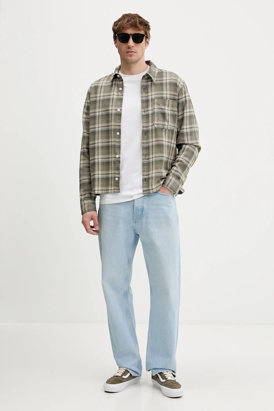 Βαμβακερό πουκάμισο Hollister Co. KI325.5246.308 πράσινο AW25