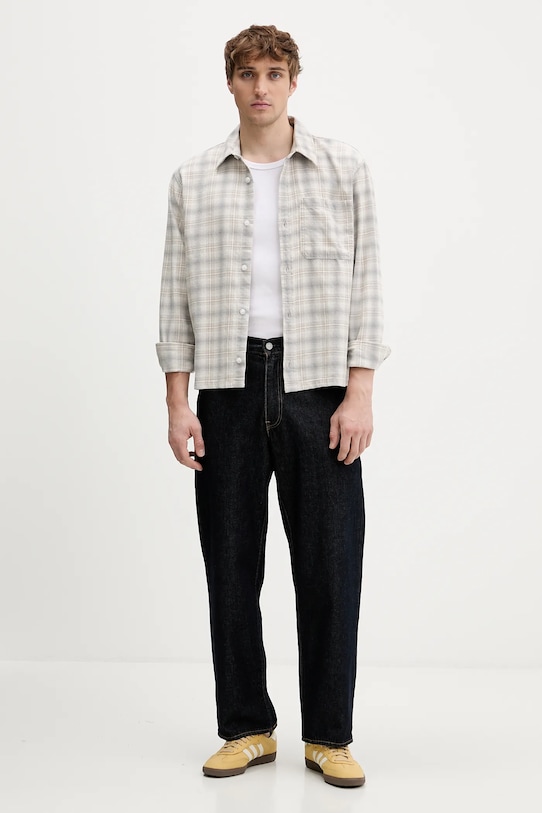 Βαμβακερό πουκάμισο Hollister Co. KI325.5249.108 μπεζ AW25