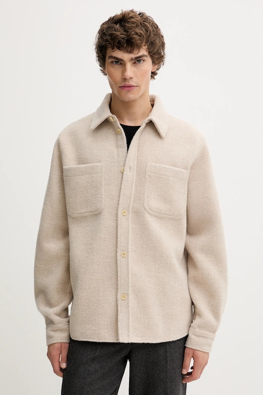 Les Deux kurtka koszulowa z dodatkiem wełny Lennon bez kaptura beżowy 1000547