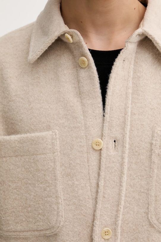 Les Deux kurtka koszulowa z dodatkiem wełny Lennon 1000547 beżowy