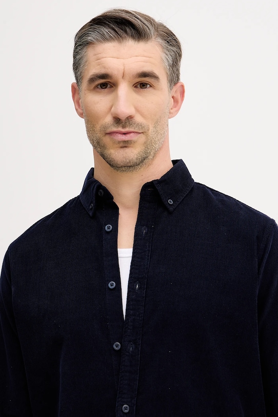 United Colors of Benetton koszula sztruksowa granatowy 5T98UQ066