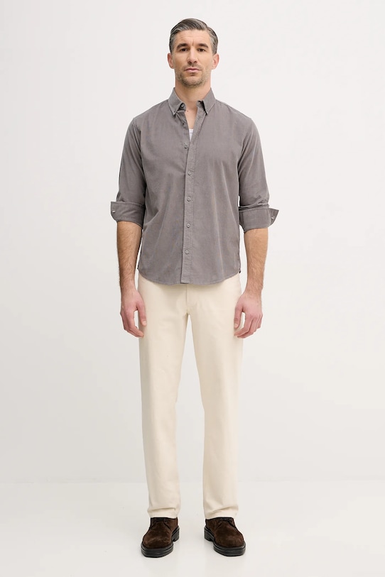 Manšestrová košile United Colors of Benetton 5T98UQ066 šedá AW25