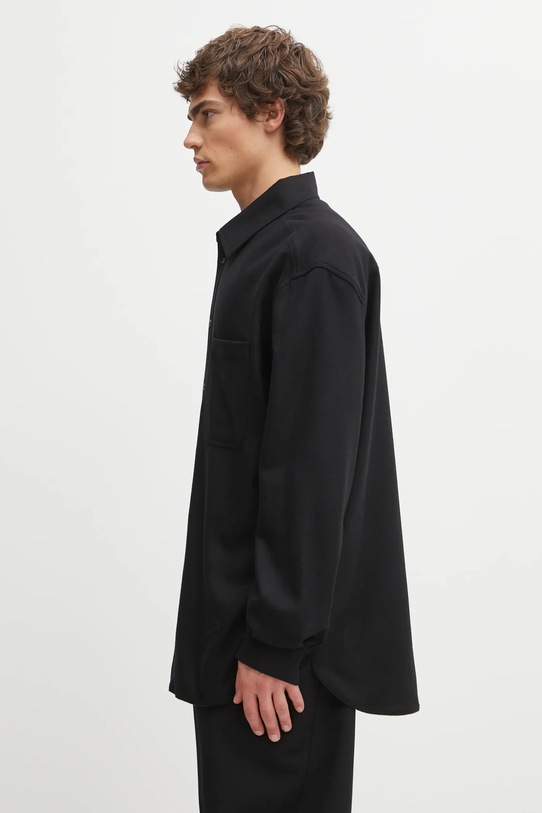 Maison Kitsuné wool shirt Handwriting Oversized PM00427WT3017 black AW25