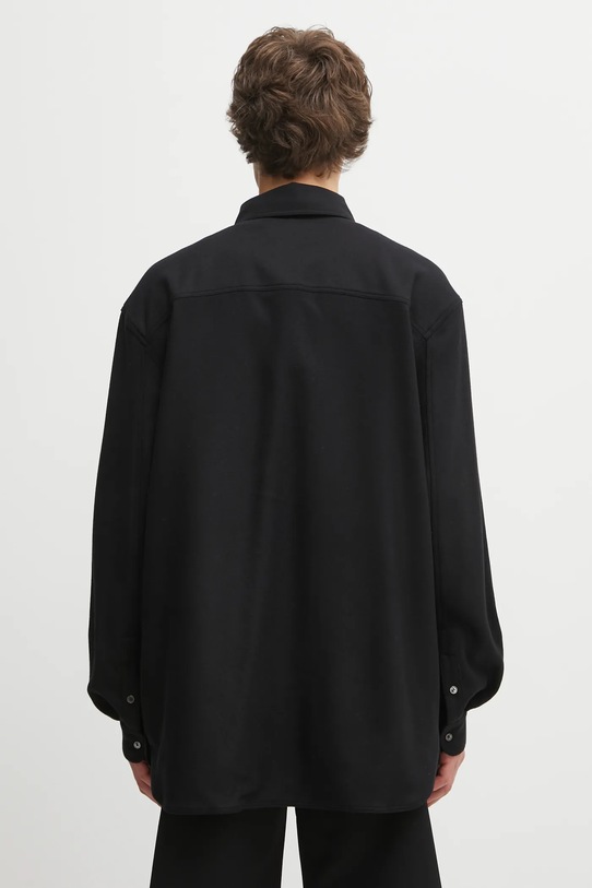 Clothing Maison Kitsuné wool shirt Handwriting Oversized PM00427WT3017 black