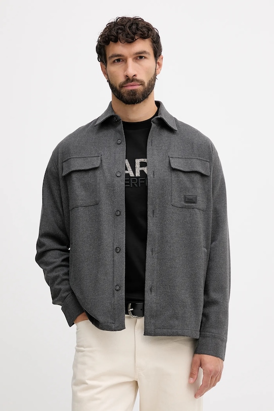 Karl Lagerfeld camasa lung gri 554566.605980