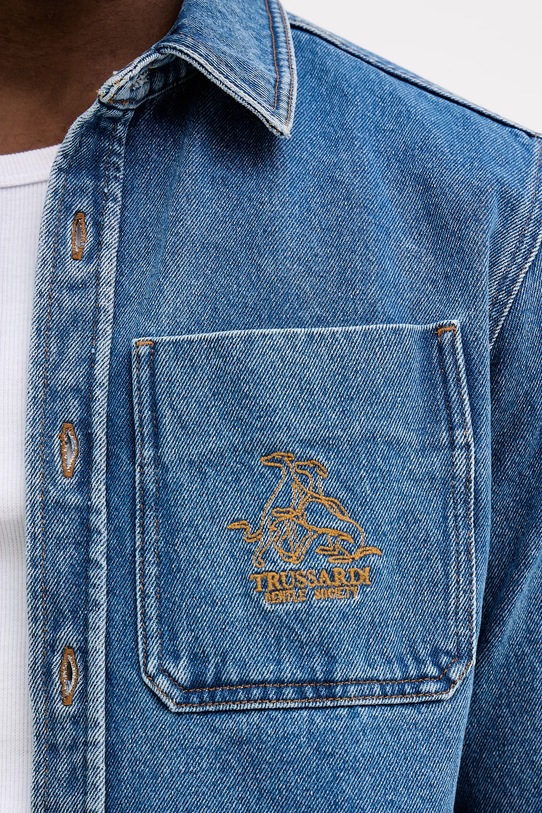 Trussardi koszula jeansowa 54038000018N niebieski