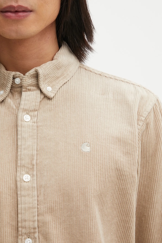 Carhartt WIP koszula bawełniana L/S Madison Cord beżowy I029958.0FGXX