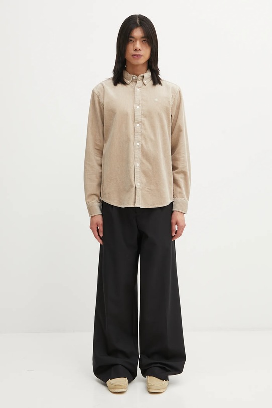 Carhartt WIP koszula bawełniana L/S Madison Cord I029958.0FGXX beżowy