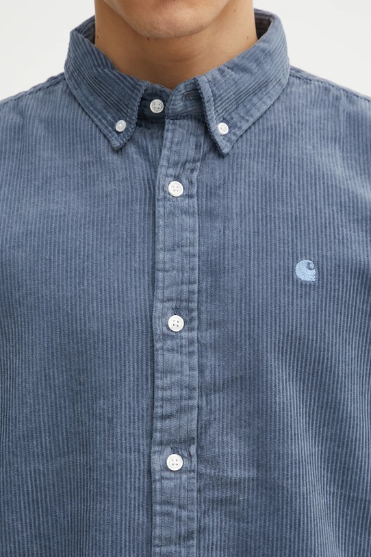 Carhartt WIP koszula bawełniana L/S Madison Cord niebieski I029958.39QXX