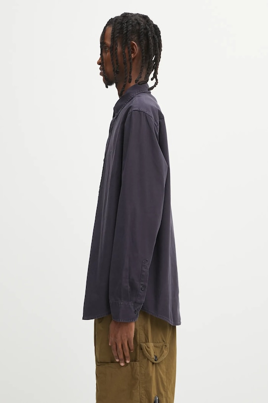 Βαμβακερό πουκάμισο Carhartt WIP L/S Bolton I030238.1CXX σκούρο μπλε AW25