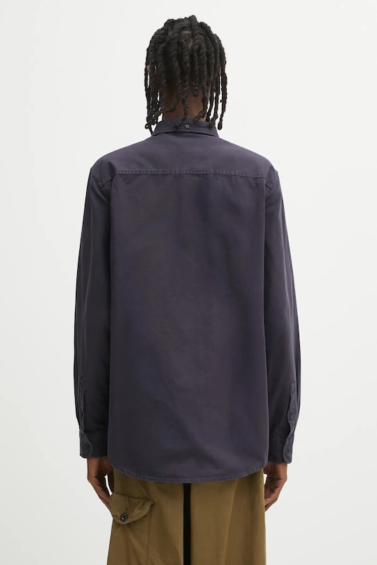 Ρούχα Βαμβακερό πουκάμισο Carhartt WIP L/S Bolton I030238.1CXX σκούρο μπλε