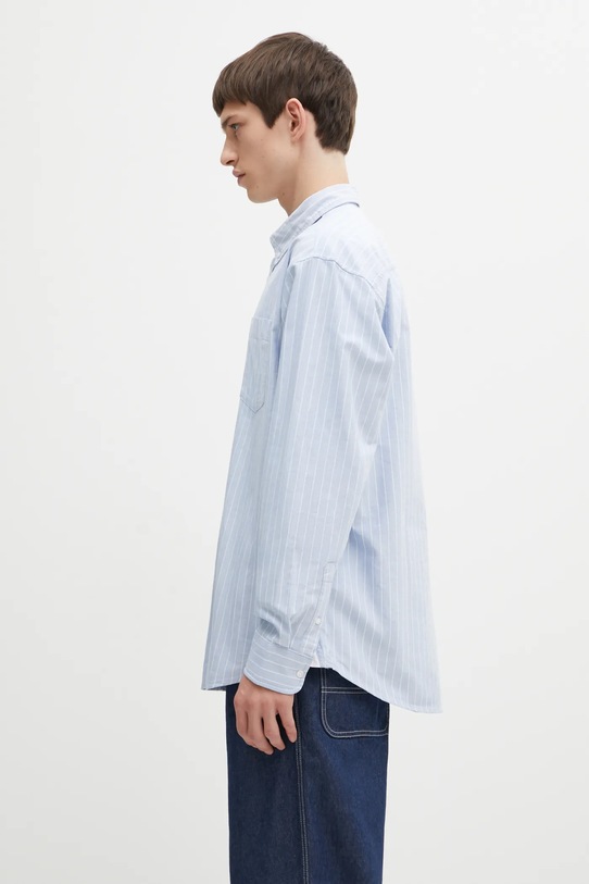 Carhartt WIP koszula bawełniana L/S Cassel I035327.35BXX niebieski AW25