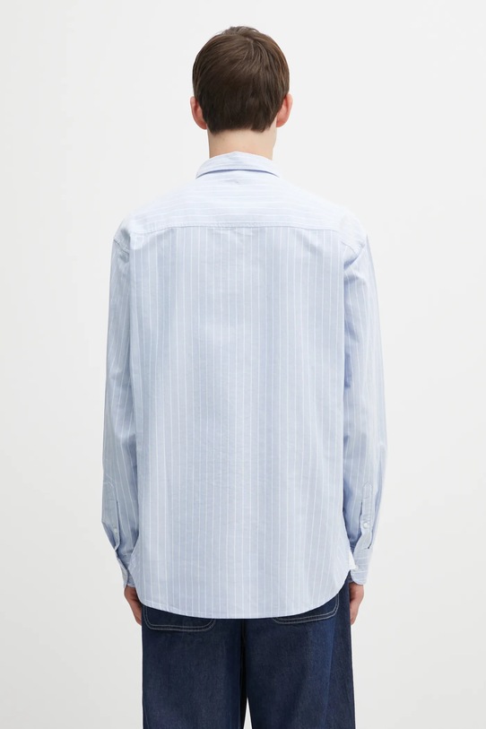 Odzież Carhartt WIP koszula bawełniana L/S Cassel I035327.35BXX niebieski