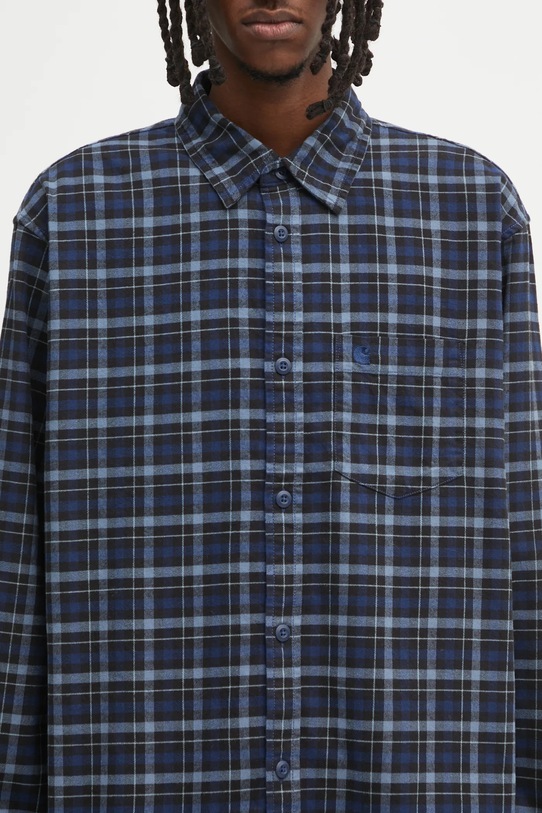 Carhartt WIP koszula bawełniana L/S Widmark granatowy I035326.35NXX