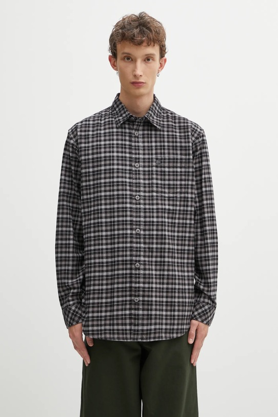Carhartt WIP koszula bawełniana L/S Widmark wzorzyste szary I035326.35QXX