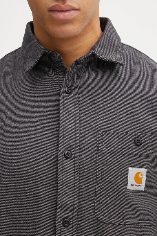 Carhartt WIP cotton shirt L/S Lucas black I035335.K02XX