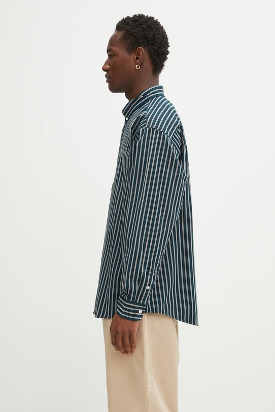 Carhartt WIP koszula bawełniana L/S Palance I035330.35JXX turkusowy AW25