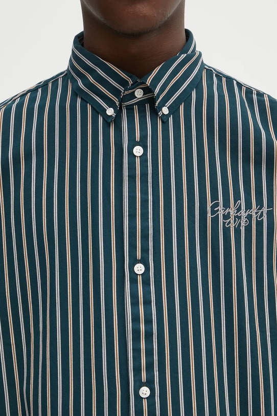 Carhartt WIP koszula bawełniana L/S Palance turkusowy I035330.35JXX