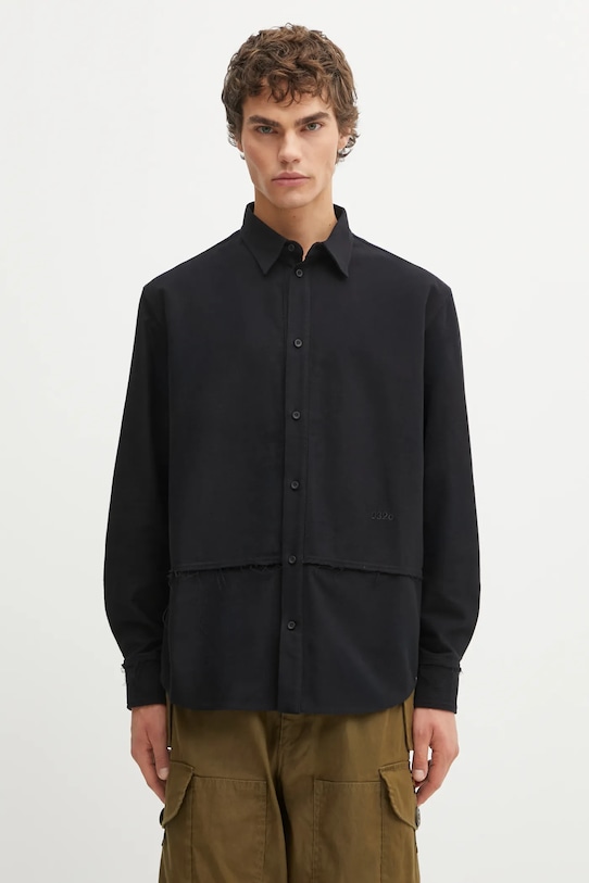 032C koszula bawełniana 'Workday" gładkie czarny F25.URW.1302.000