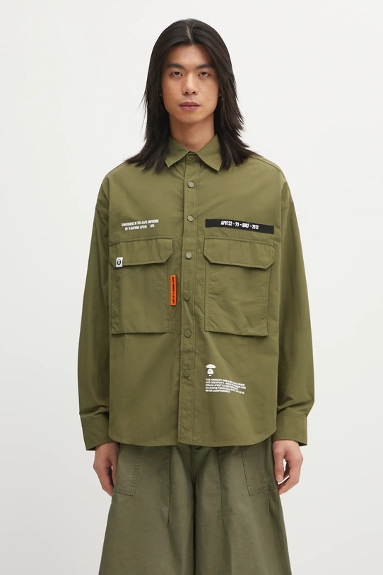 Košeľa AAPE Main ostatné zelená AAPSTM8527XXO