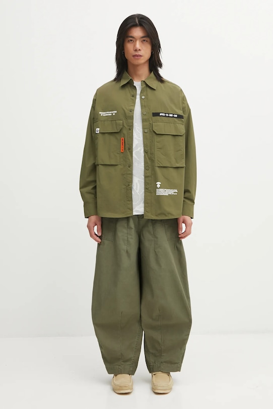 Košeľa AAPE Main AAPSTM8527XXO zelená