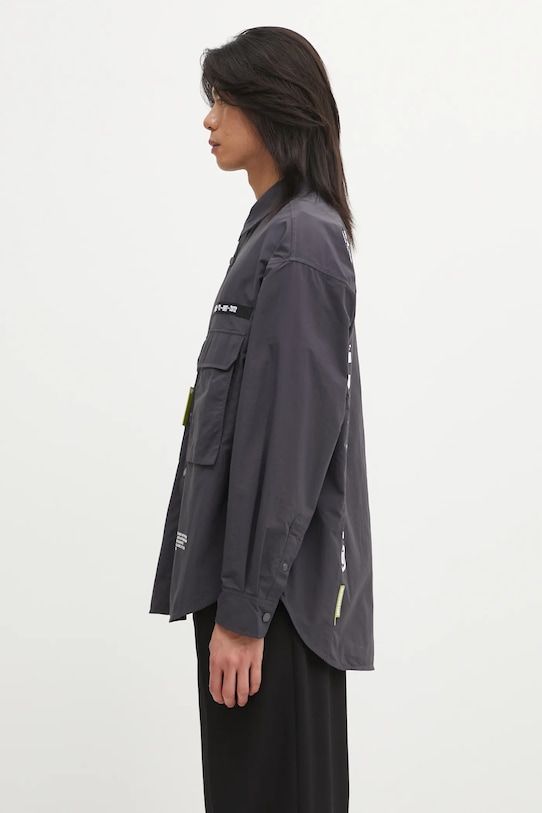 AAPE koszula Main AAPSTM8527XXO szary AW25