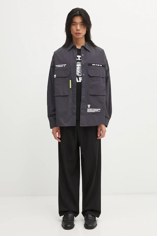 AAPE koszula Main AAPSTM8527XXO szary