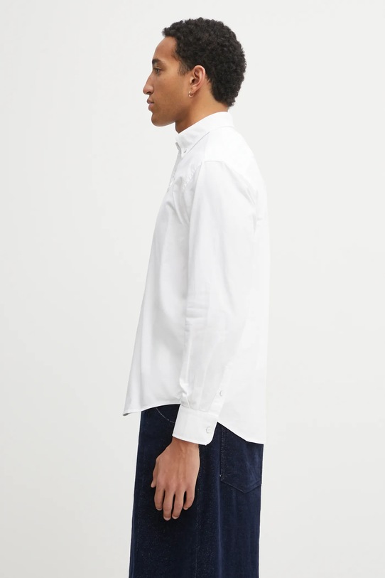 AAPE koszula bawełniana Now AAPSTM8539XXP biały AW25