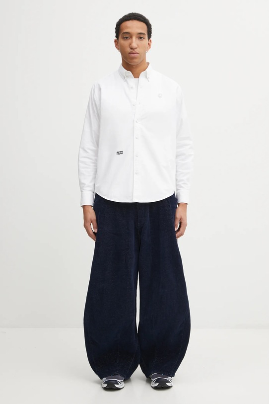 AAPE koszula bawełniana Now AAPSTM8539XXP biały