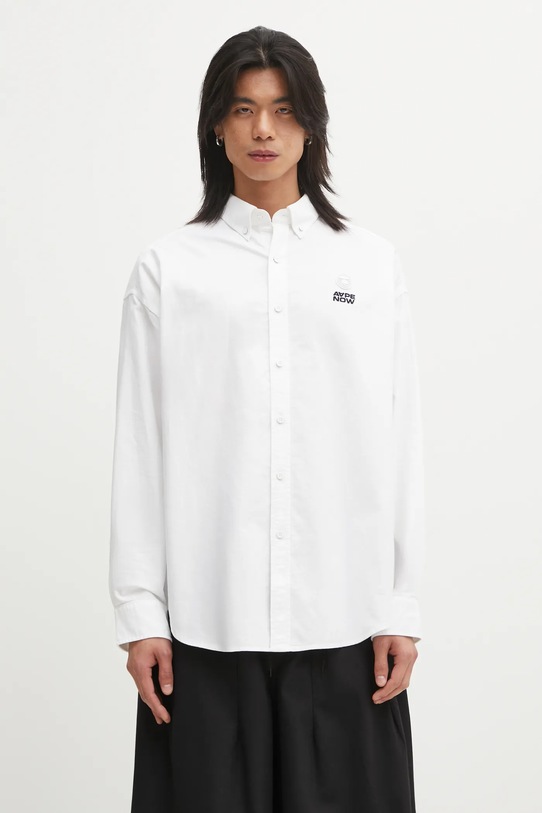 AAPE koszula bawełniana Now gładkie biały AAPSTM8540XXP
