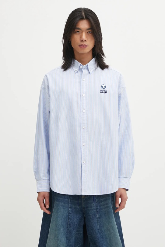 AAPE koszula bawełniana Now bawełna niebieski AAPSTM8541XXP