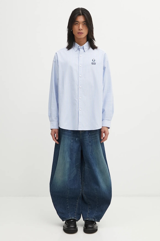 AAPE koszula bawełniana Now AAPSTM8541XXP niebieski
