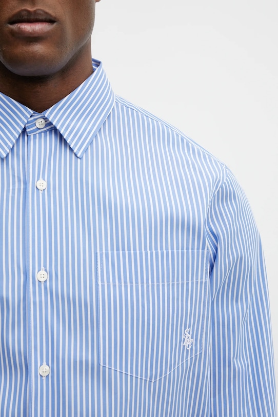 Sporty & Rich koszula bawełniana SRC Oversized niebieski SI03565302ST02