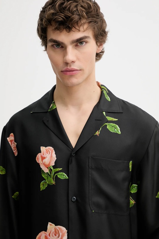 Nanushka koszula jedwabna NM25PFTP01499 czarny NM25PFTP01499