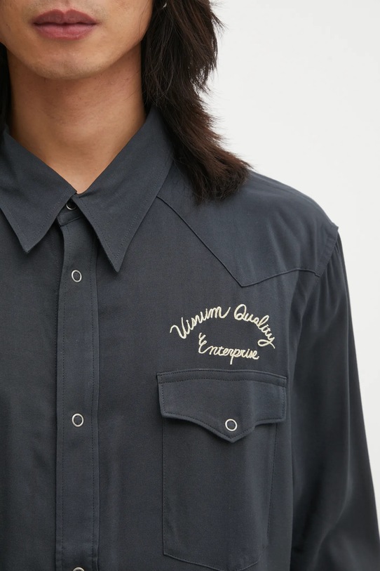 Visvim koszula FOUR CORNERS L.S szary 125205011007