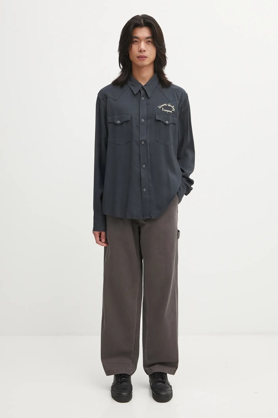 Visvim koszula FOUR CORNERS L.S 125205011007 szary