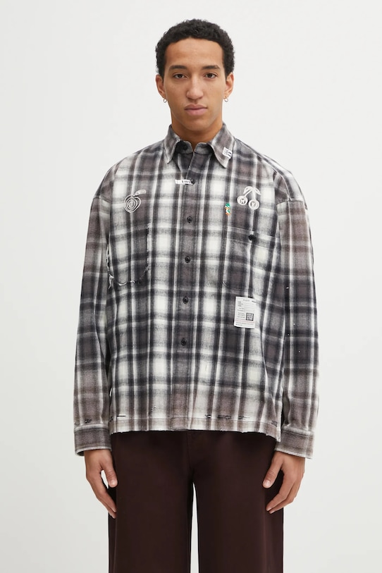 Maison MIHARA YASUHIRO koszula bawełniana bawełna szary J15SH181